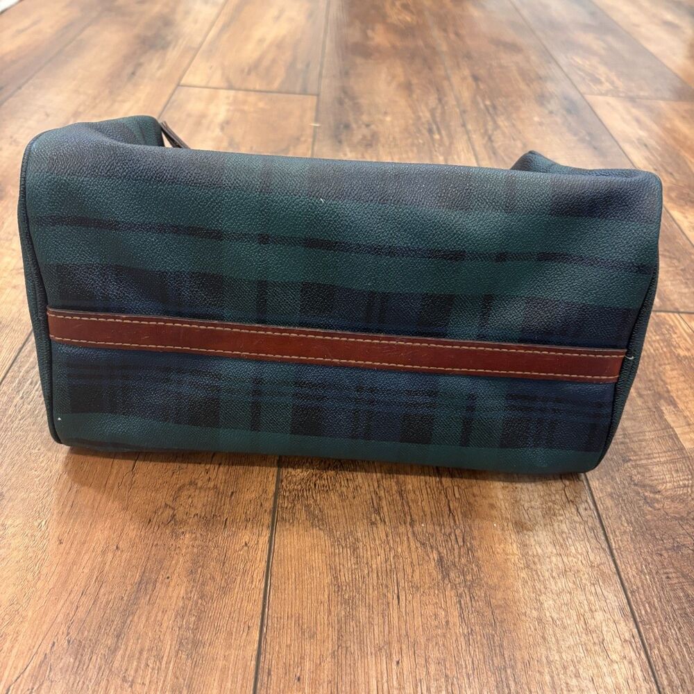 Vintage Polo Ralph Lauren Mini Boston Bag Blackwatch Green PVC Leather Handbag - Picture 6 of 14